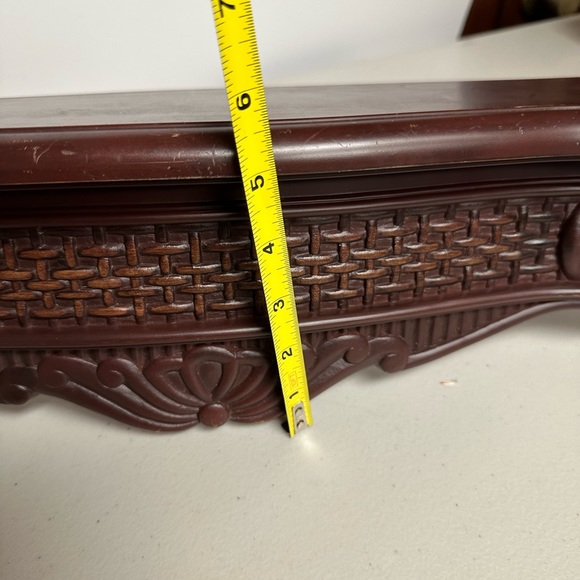 Vintage home interiors faux woven design floating shelf - Picture 13 of 15